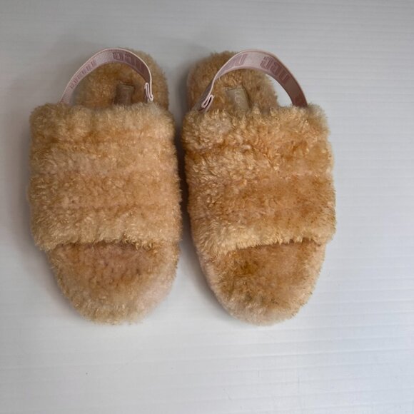 Ugg Sandal Girl 4 Fluff Yeah Toddler Slide Shoe Sheepskin Lining Strap Core Ex - Picture 2 of 15